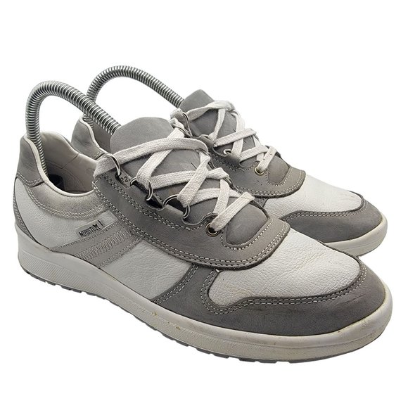 Mephisto Shoes - Mephisto Womens 8 Ruby Gray Metallic Leather Nubuck Sneakers Shock Absorber